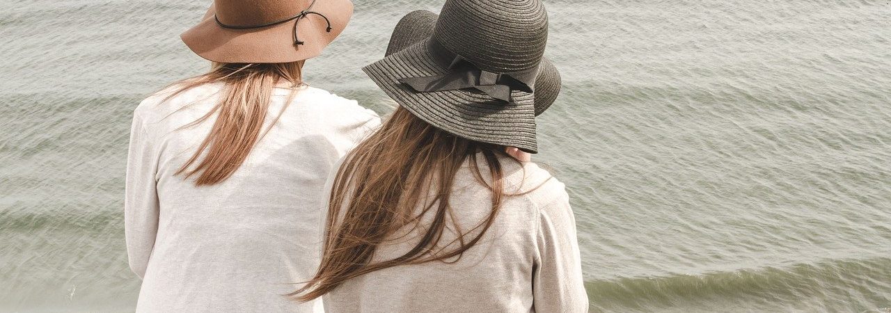 beach, hats, ocean